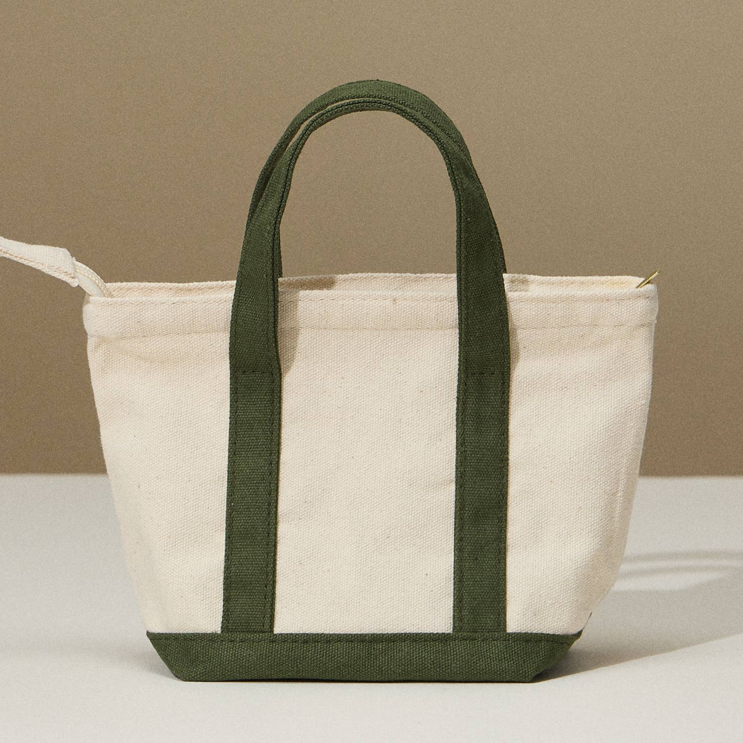 Olive Mini Cotton Canvas Tote