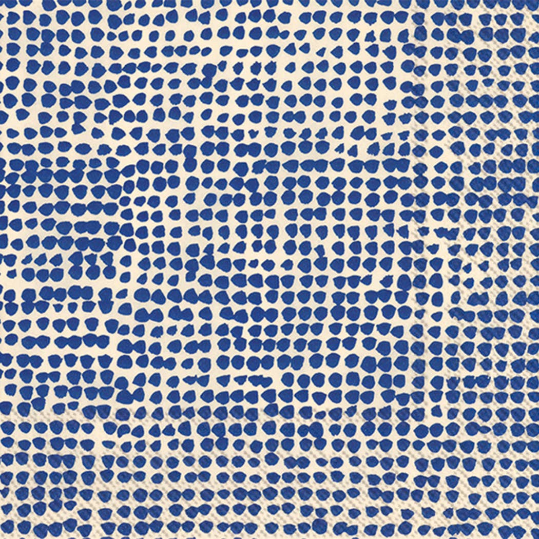 Marimekko Orkanen Linen Blue Paper Cocktail Napkins 20 pack