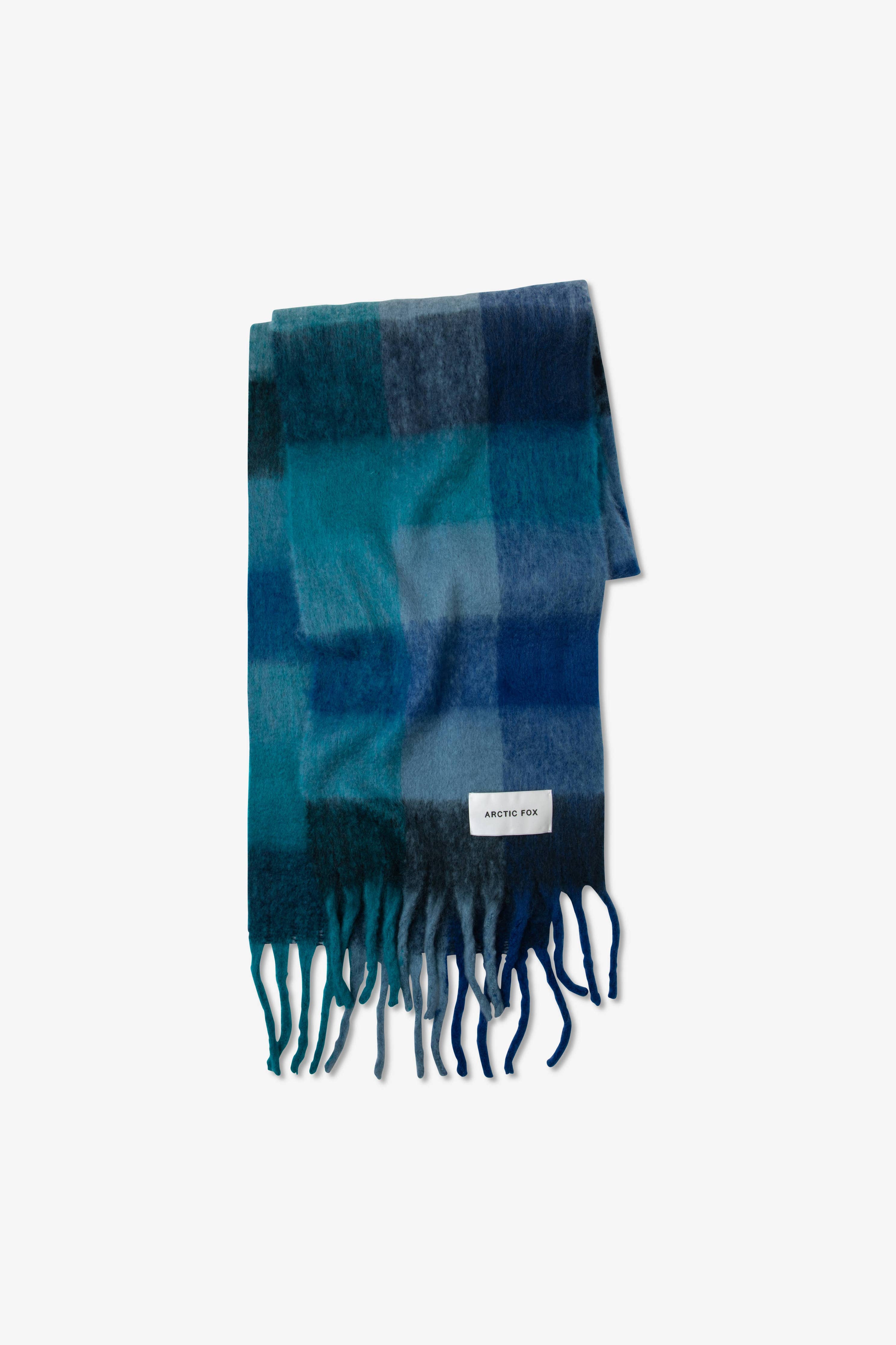 Blue Check Reykjavik Scarf - 100% Recycled