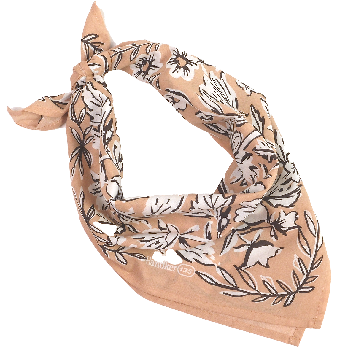 Peach Floral Cotton Bandana