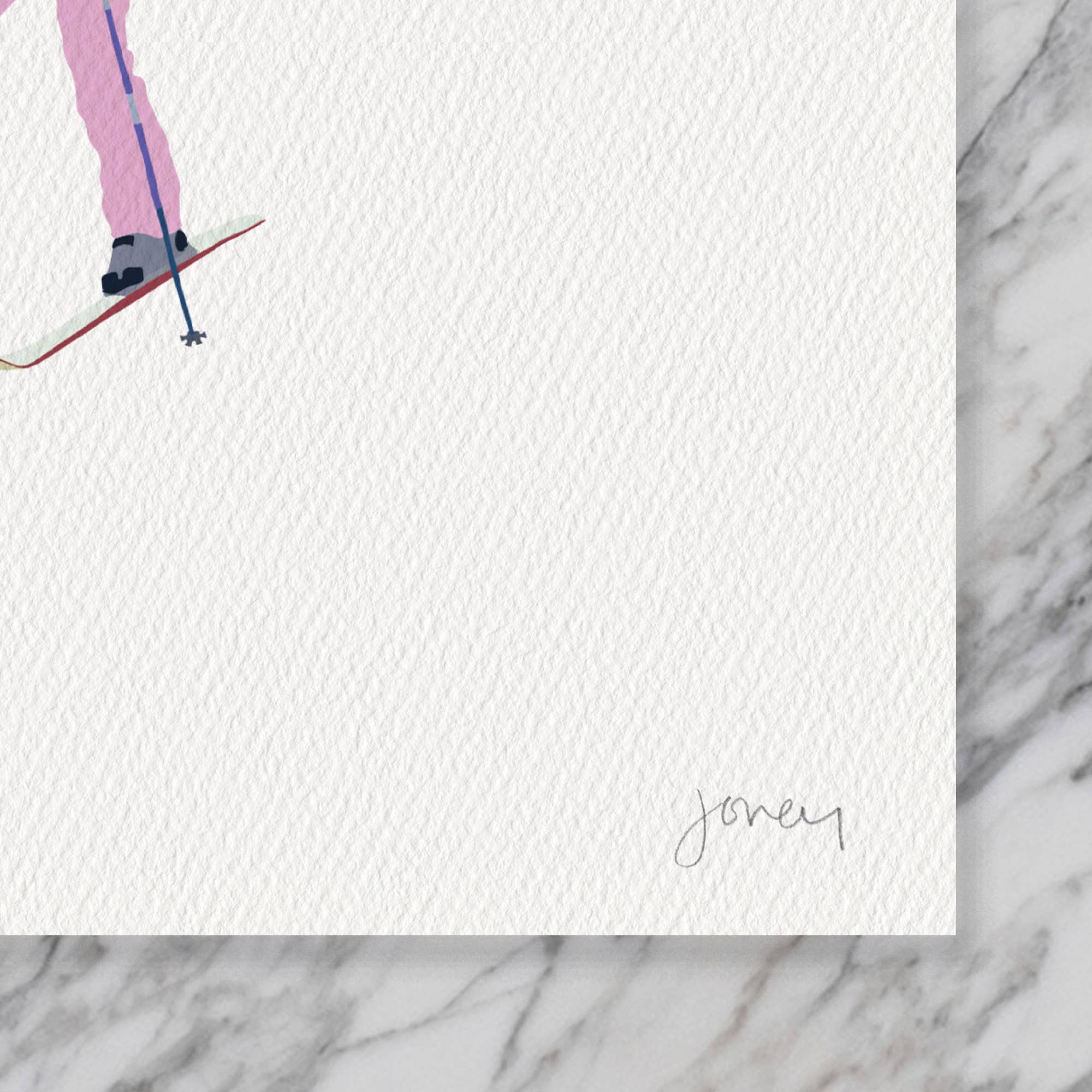 Skiing Family Art Print 8"x10"