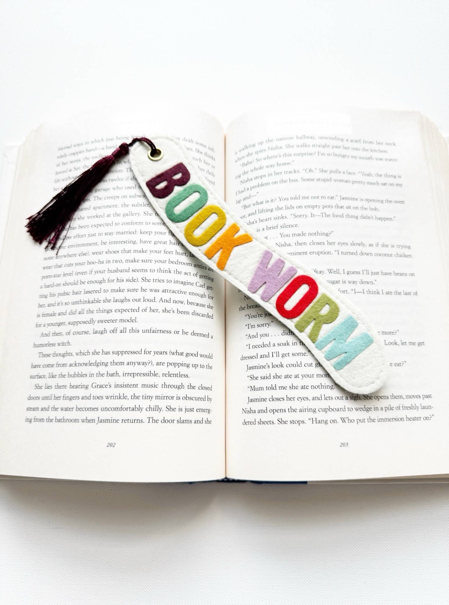 Book Worm Handmade Felt Bookmark