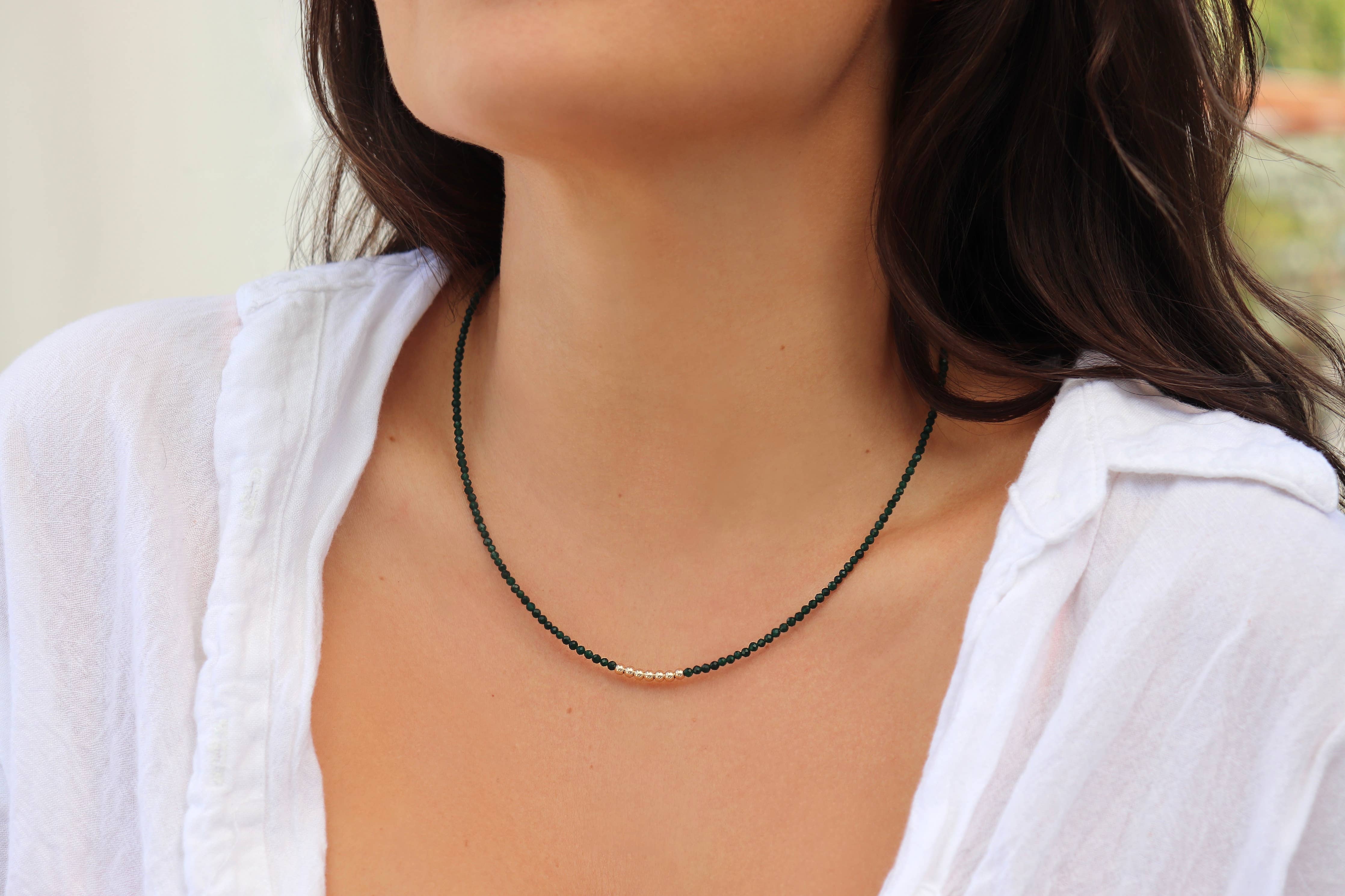 Lucky Necklace - Delicate Handmade Gemstone Choker