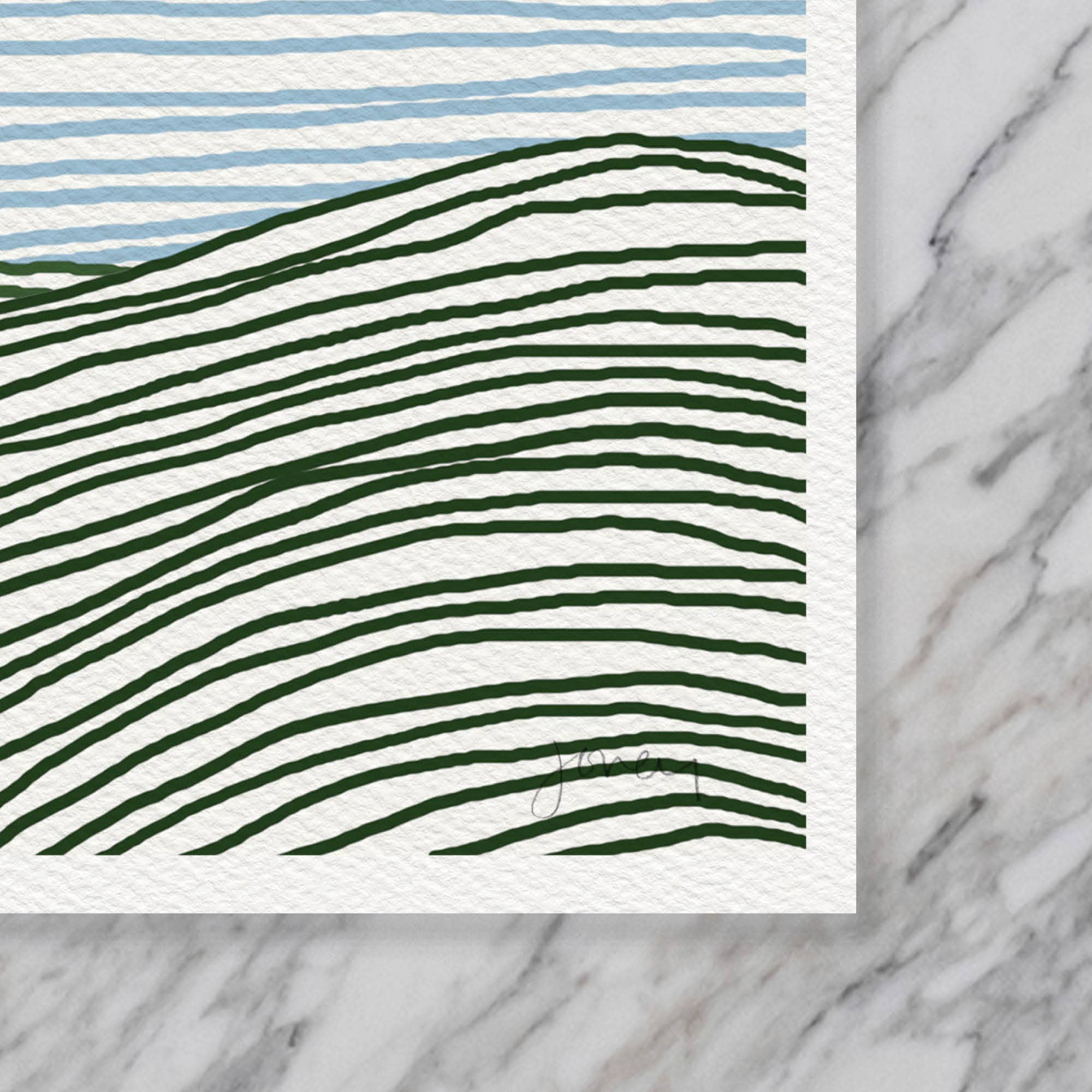 Striped Hills Art Print 8"x10"