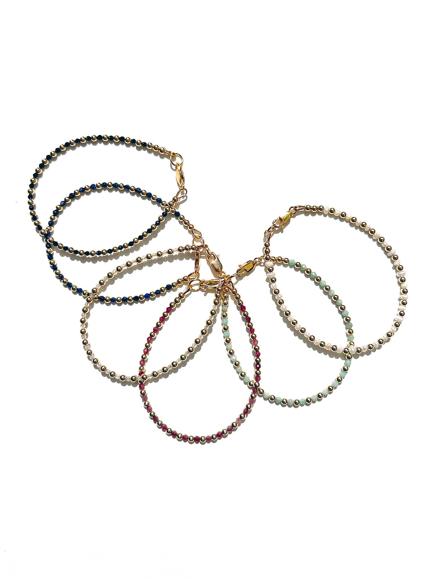 Claire Bracelet - Handmade Beaded Gemstones and 14k Gold Fill