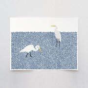 Two Wading Egrets Landscape Art Print 8"x10"