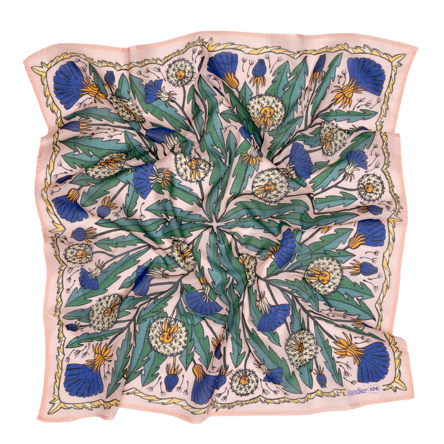 Large Peach Floral Cotton Bandana