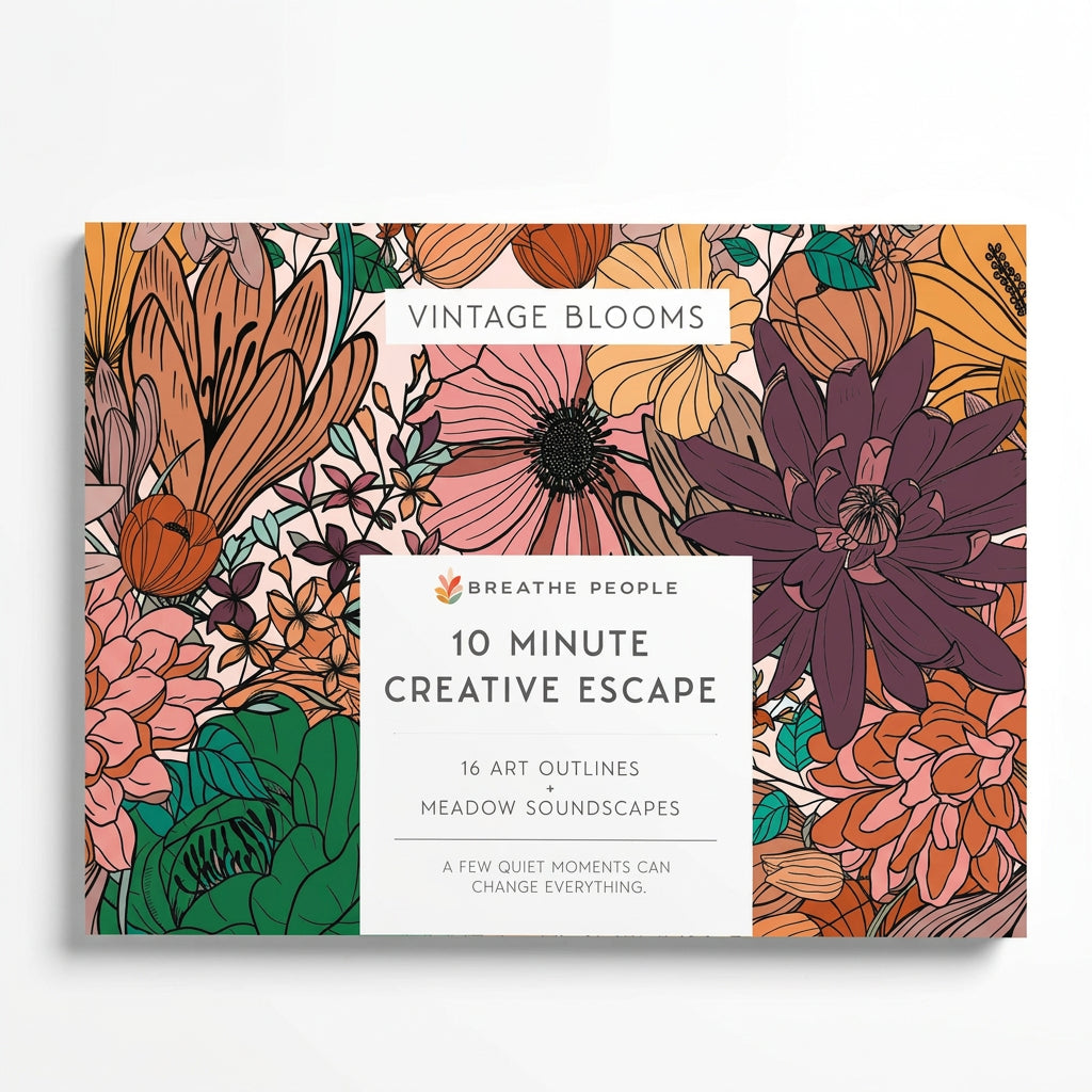 10 Minute Creative Escape Art Book — Vintage Bloom