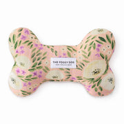 Floral Dog Bone Squeaky Toy