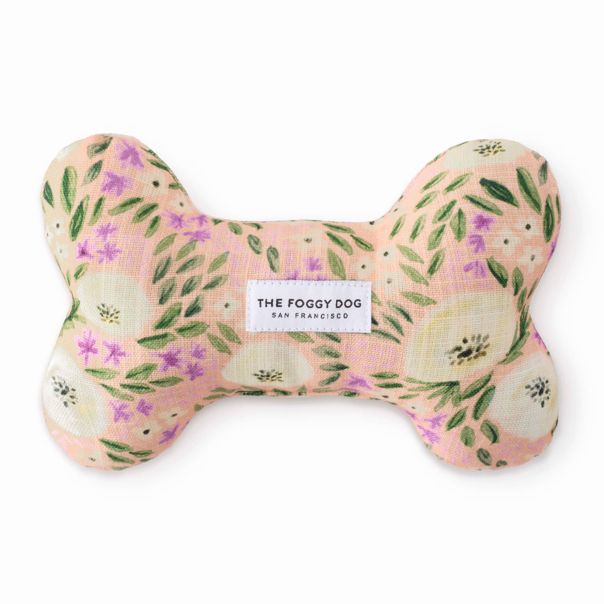 Floral Dog Bone Squeaky Toy