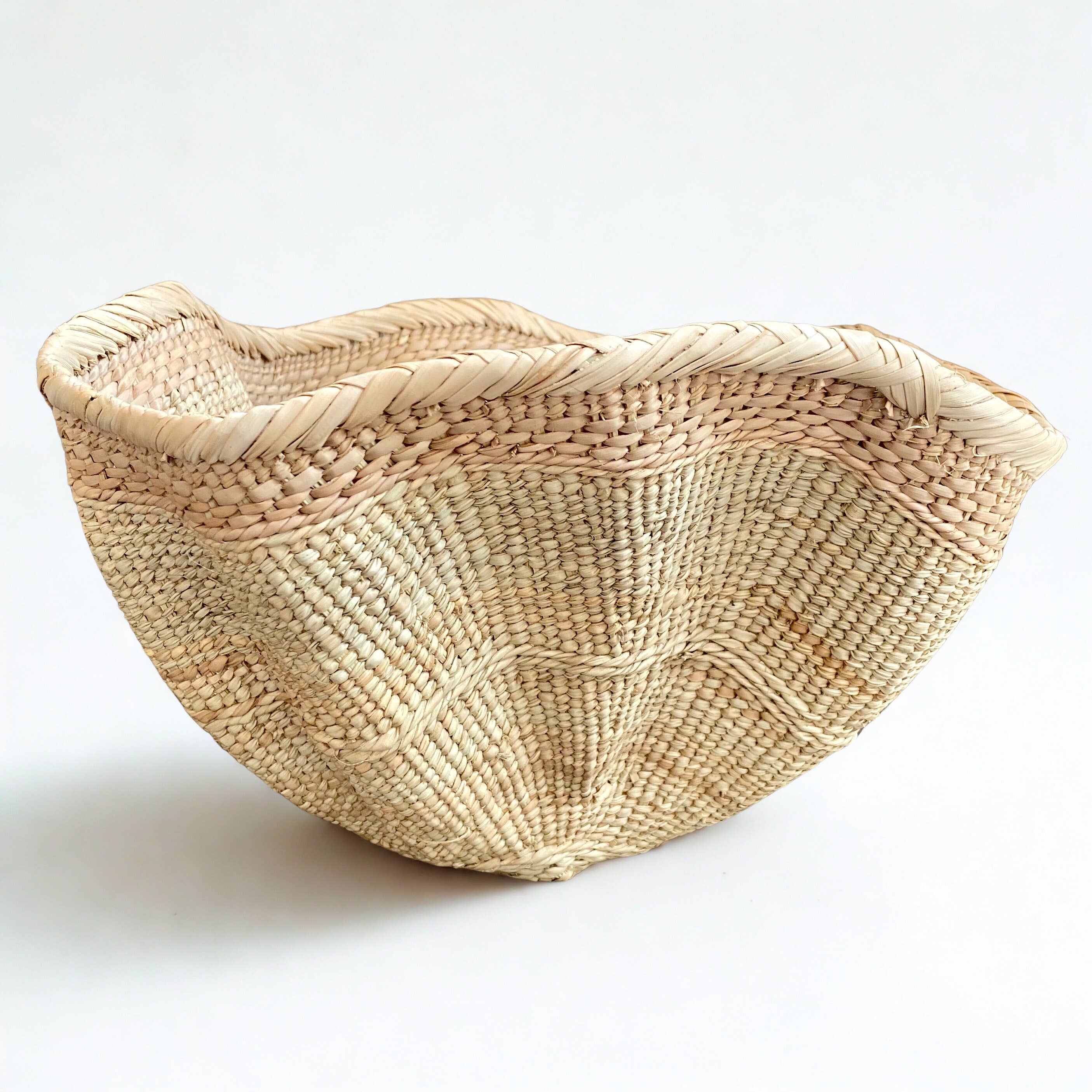 Rippled Palm Leaf Basket
