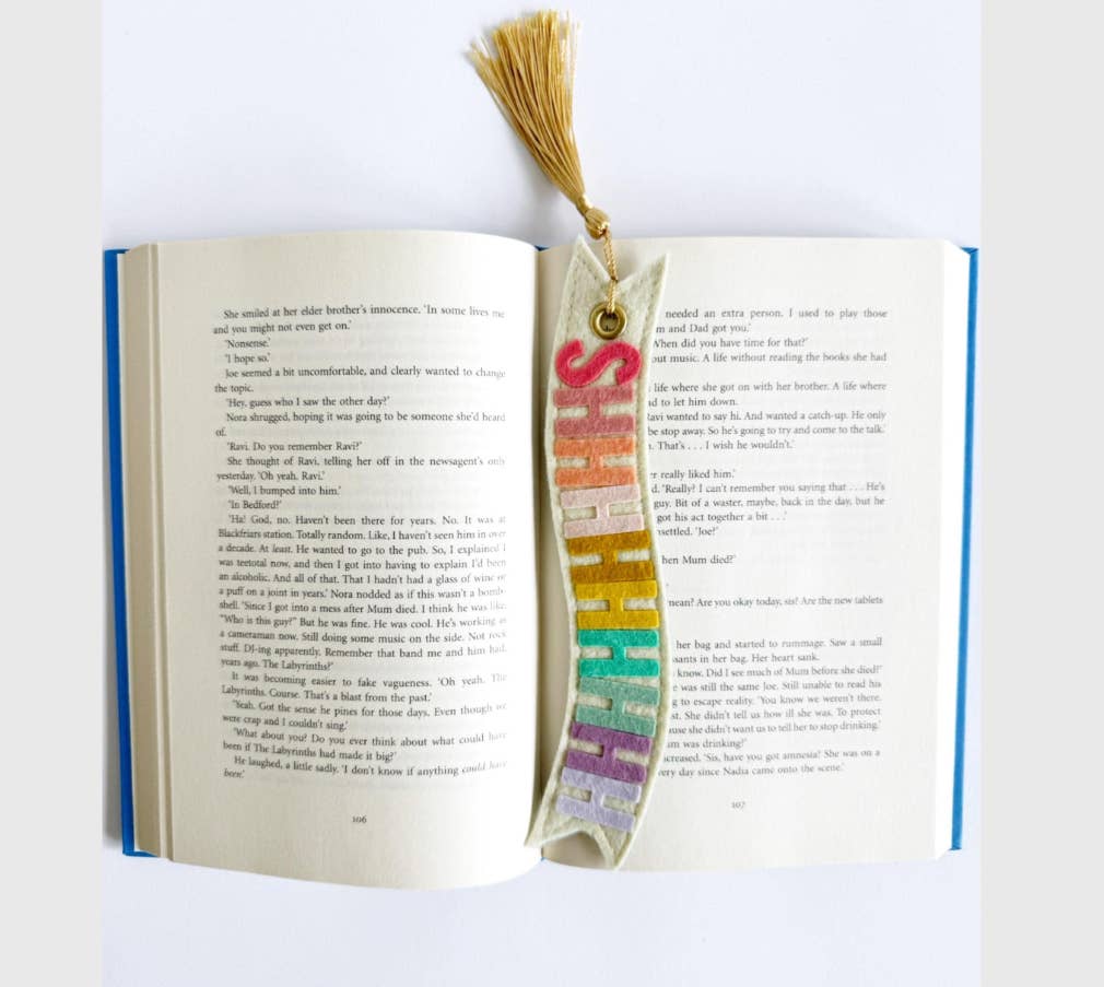 Shh… Handmade Rainbow Felt Bookmark