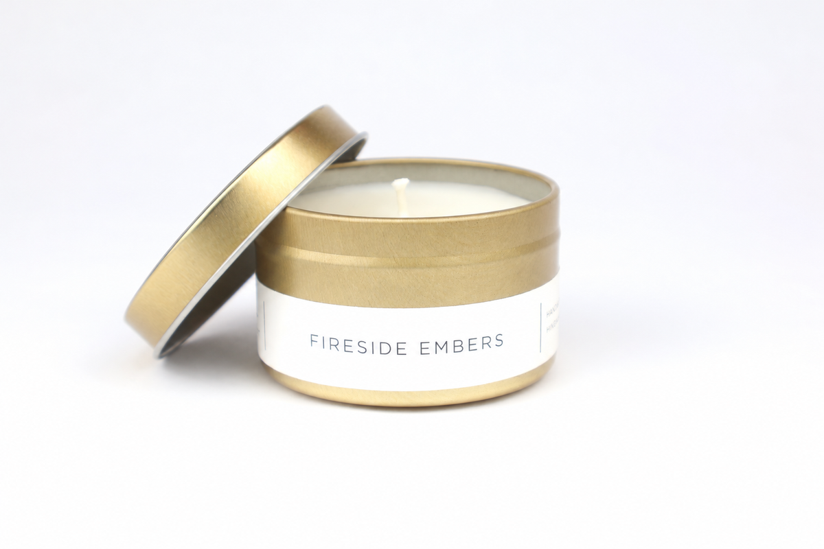 Fireside Embers Gold Tin Candle