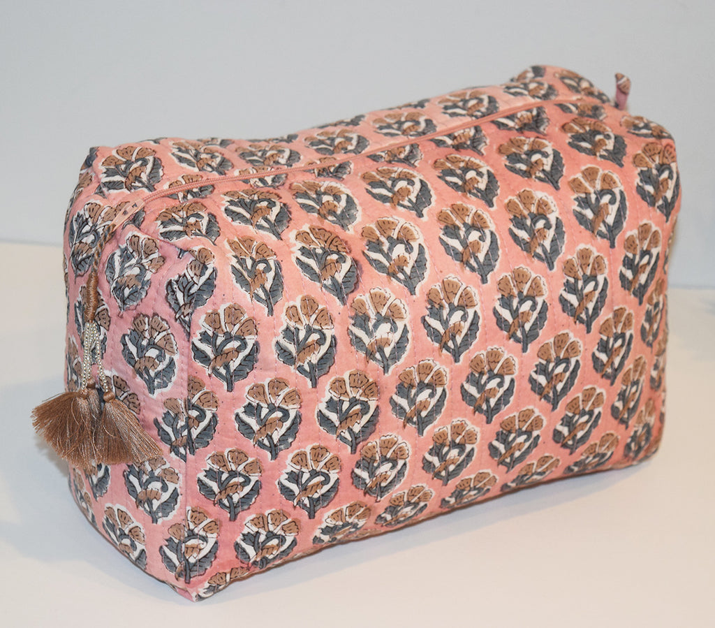 Pink Floral Jumbo Waterproof Toiletry Bag