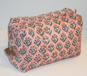 Pink Floral Jumbo Waterproof Toiletry Bag