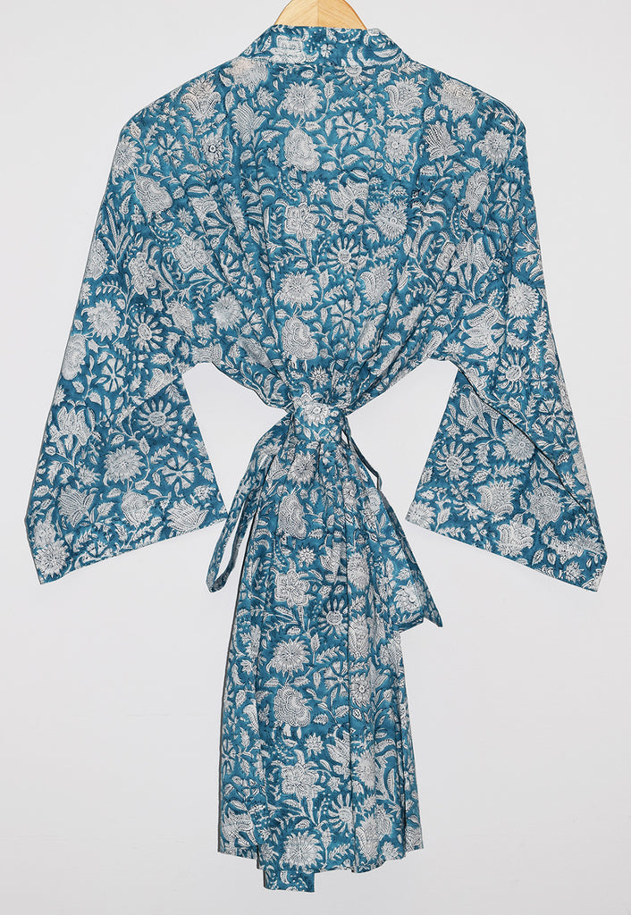 Kerala Short Robe | Deep Teal