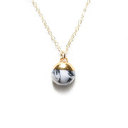 Marble Dipped Buoy Necklace