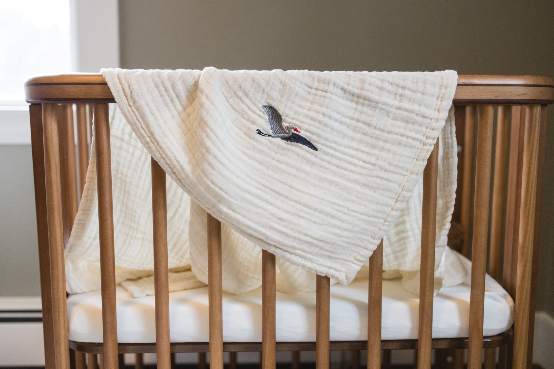 Cream Organic Muslin Baby Blanket