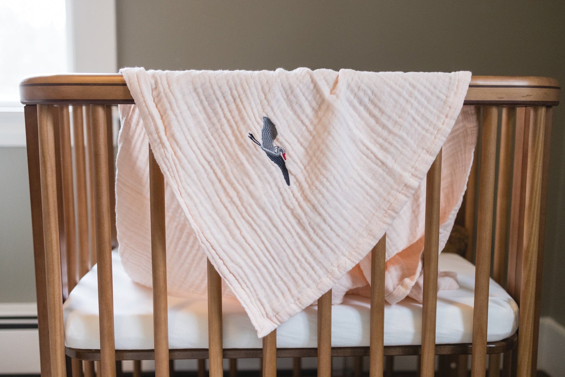 Pink Organic Muslin Baby Blanket