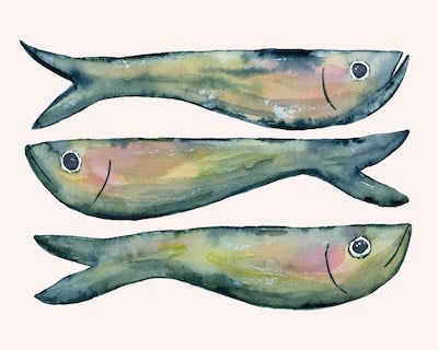 Watercolor Painting Class (Sardines) - Wed October 7th @ 6 pm