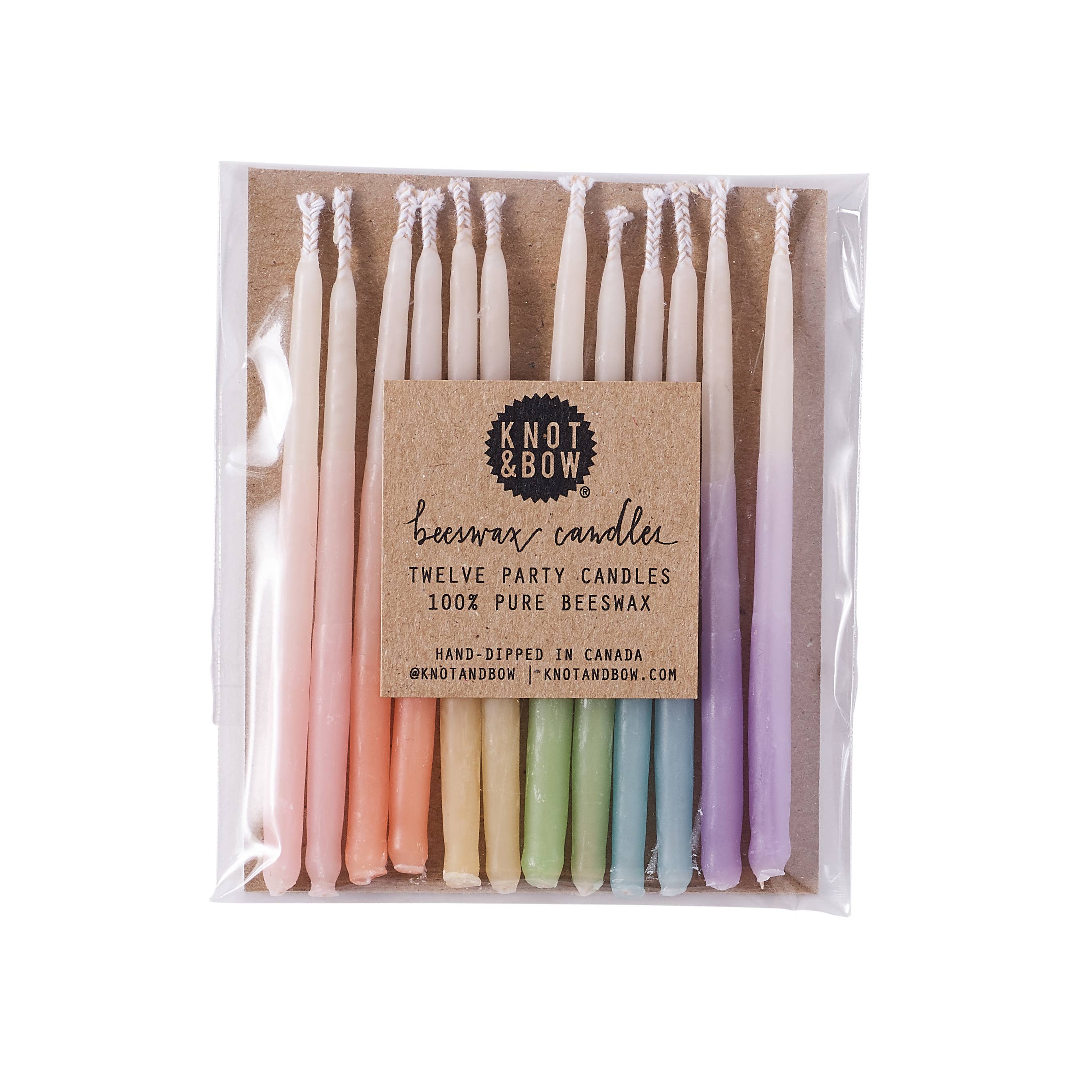 Short Assorted Ombre Beeswax Birthday Candles