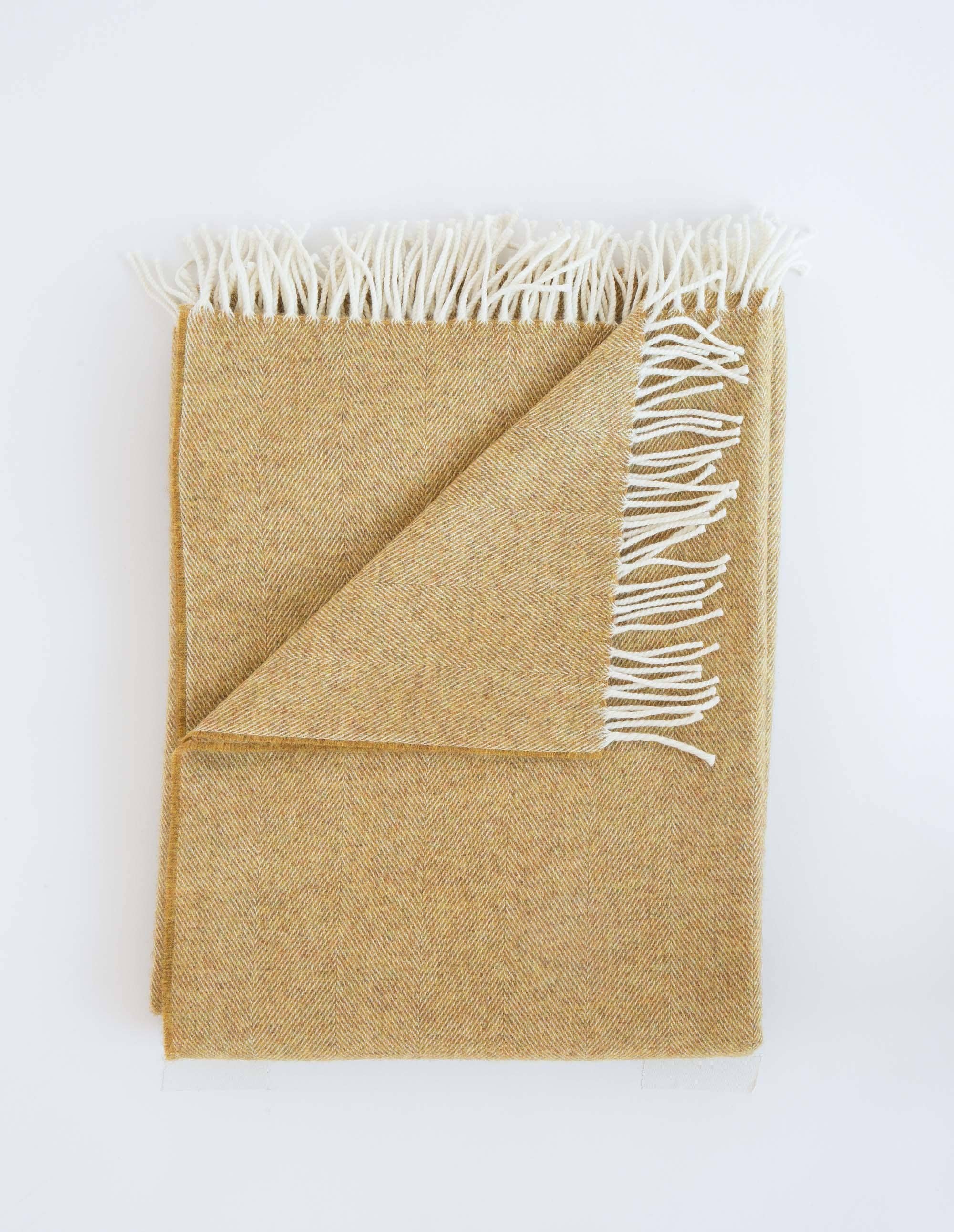 Honey Lightweight Herringbone Throw Blanket