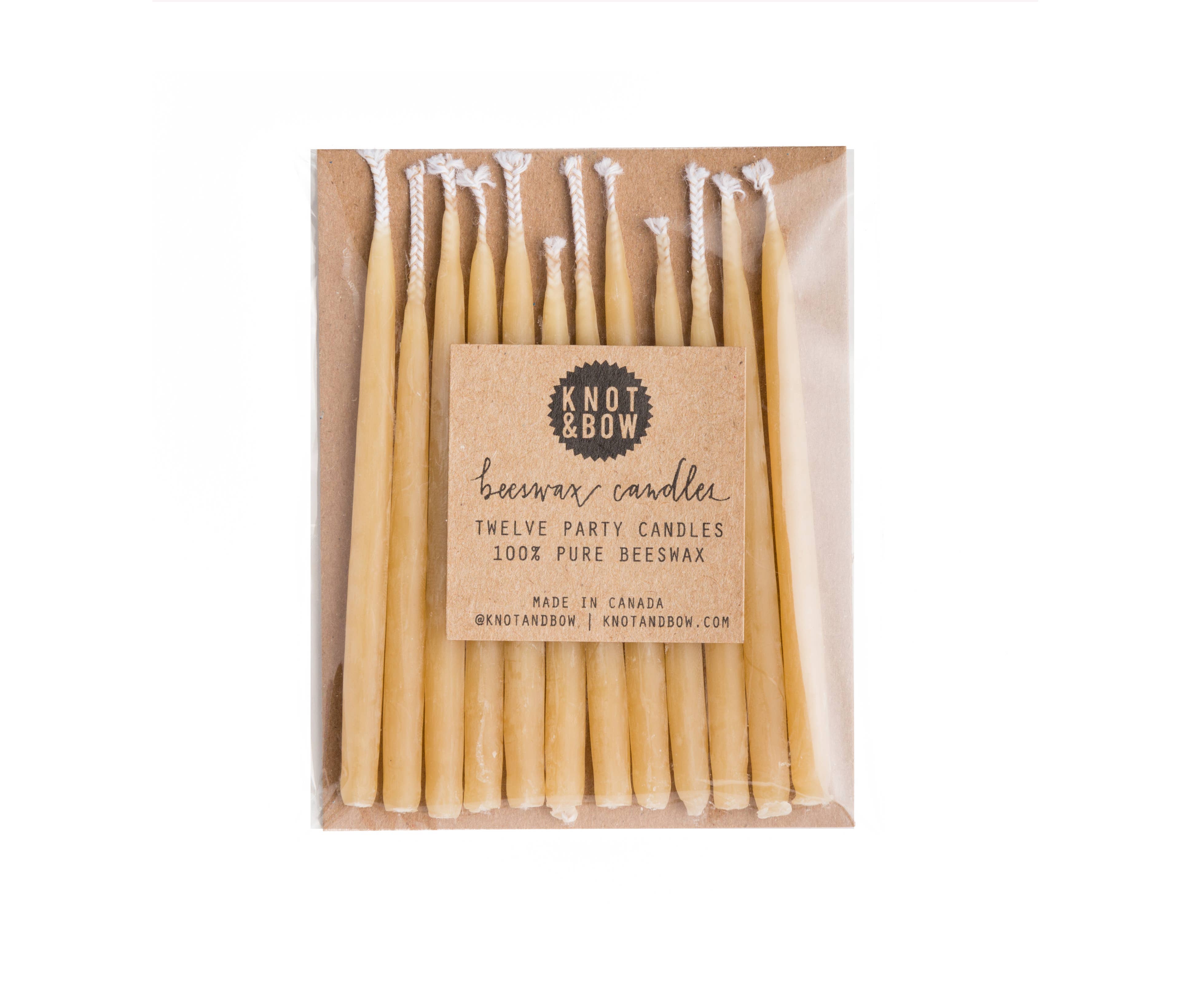 Short Natural Beeswax Birthday Candles