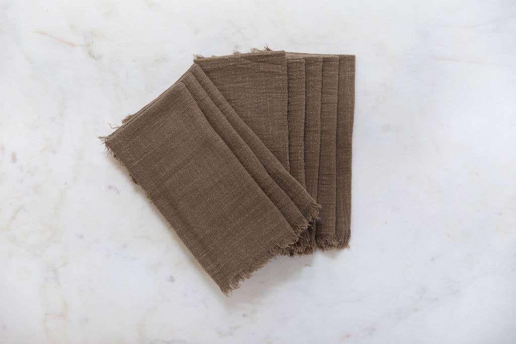 Olive Green Cotton Gauze Cloth Napkins | Set of 4