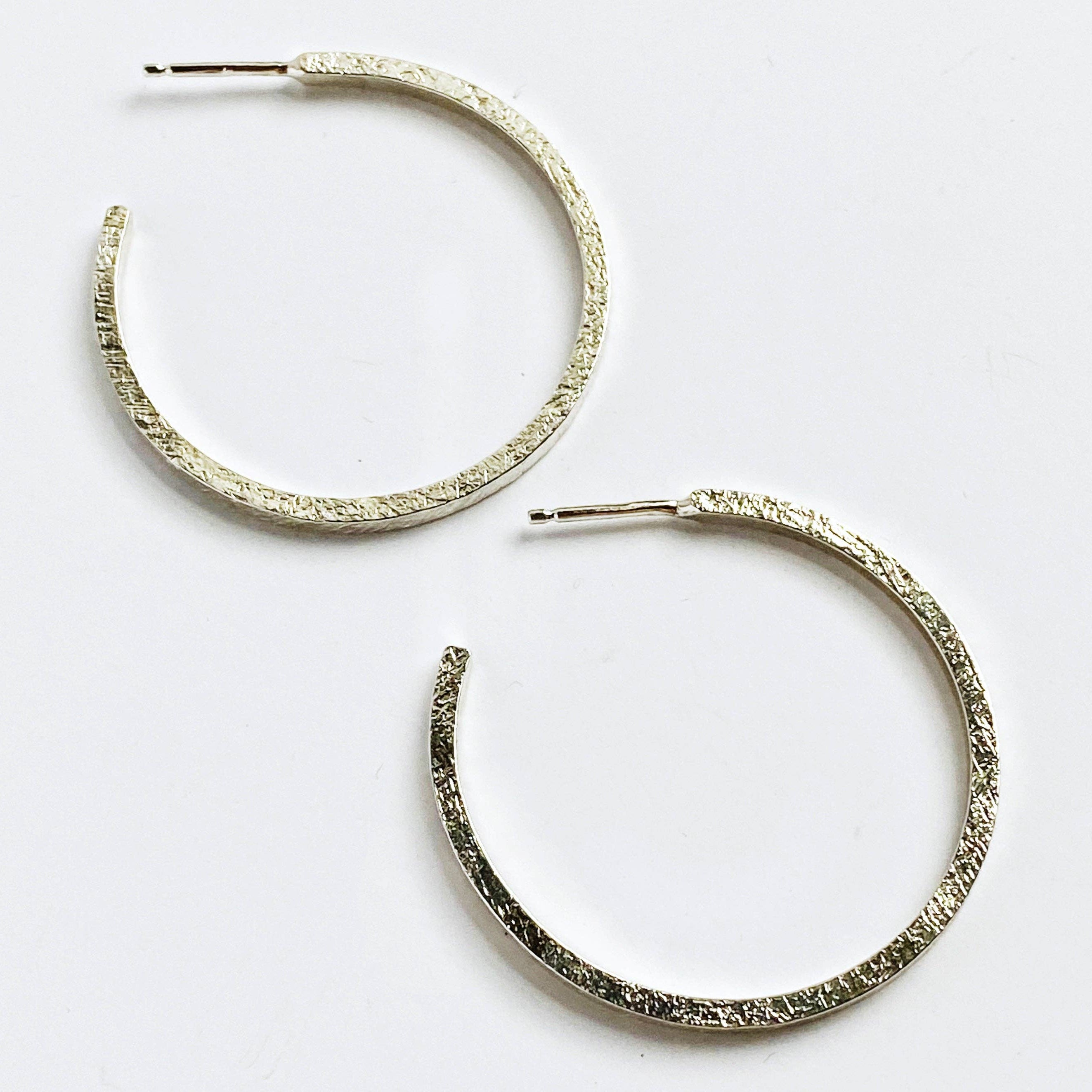 Thin Line Hoops: Large / Sterling Silver