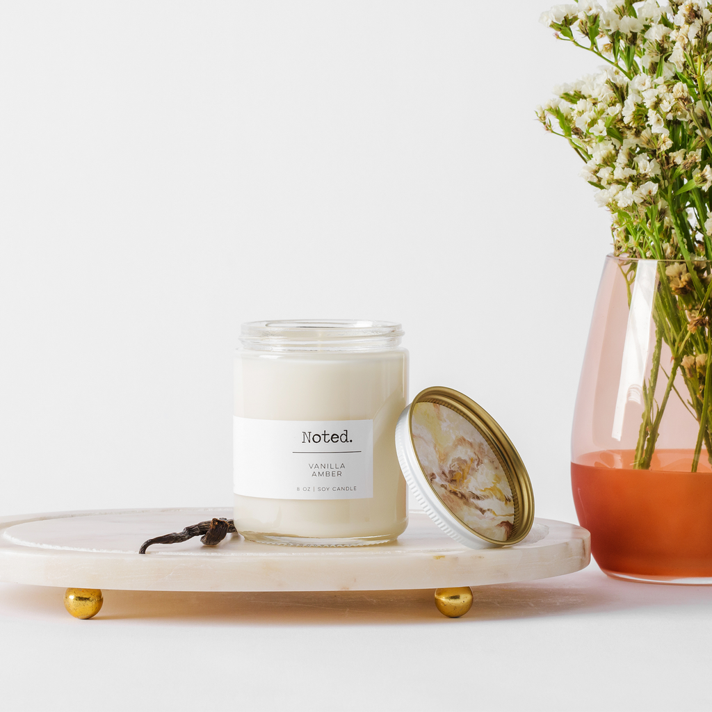 Vanilla Amber Jar Candle | Noted Candles