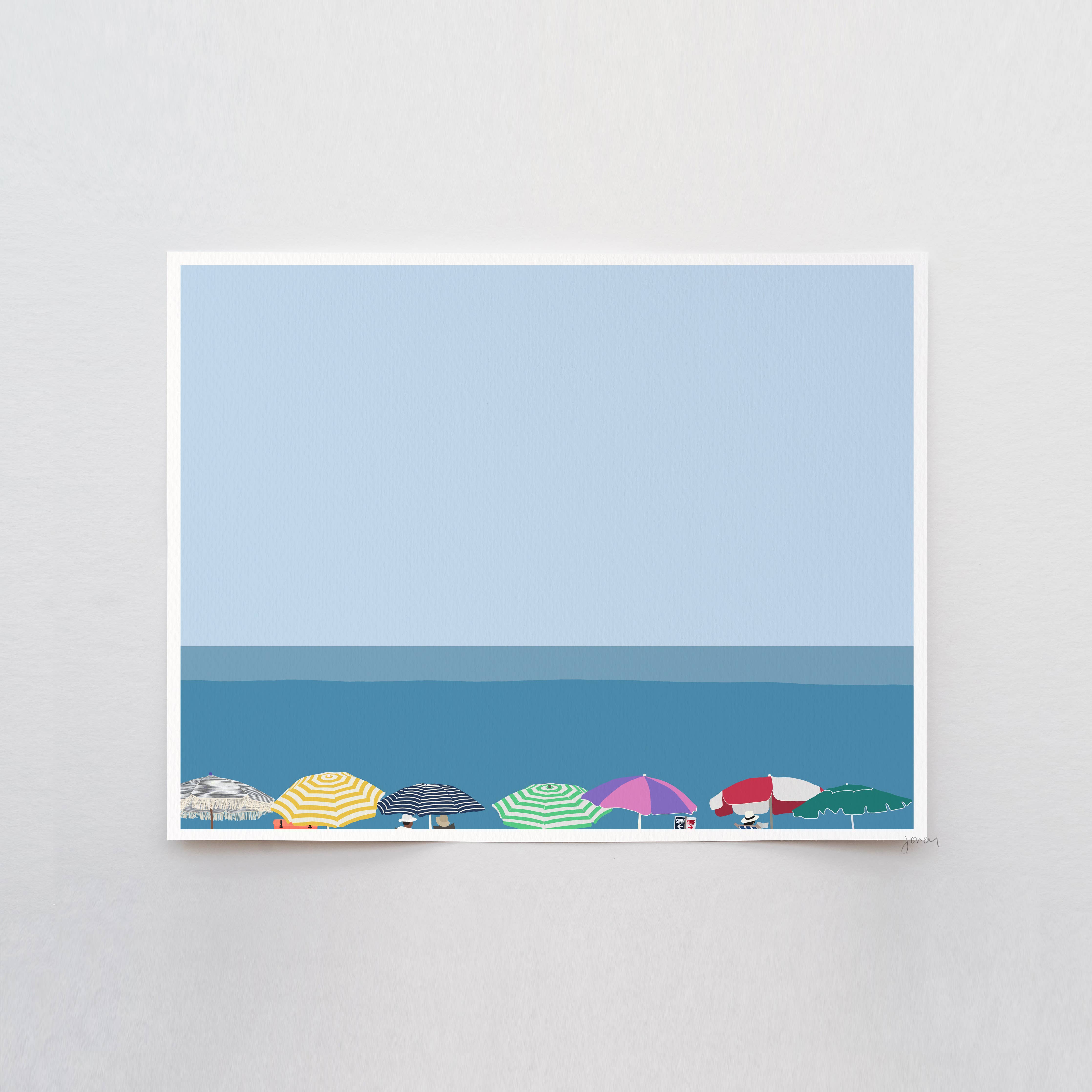 Beach Umbrellas Art Print 8"x10"