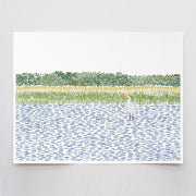 Egret in Wetlands Art Print 8"x10"