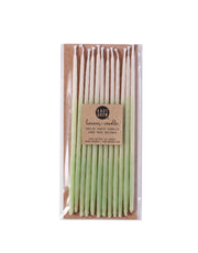Tall Mint Ombre Beeswax Birthday Candles