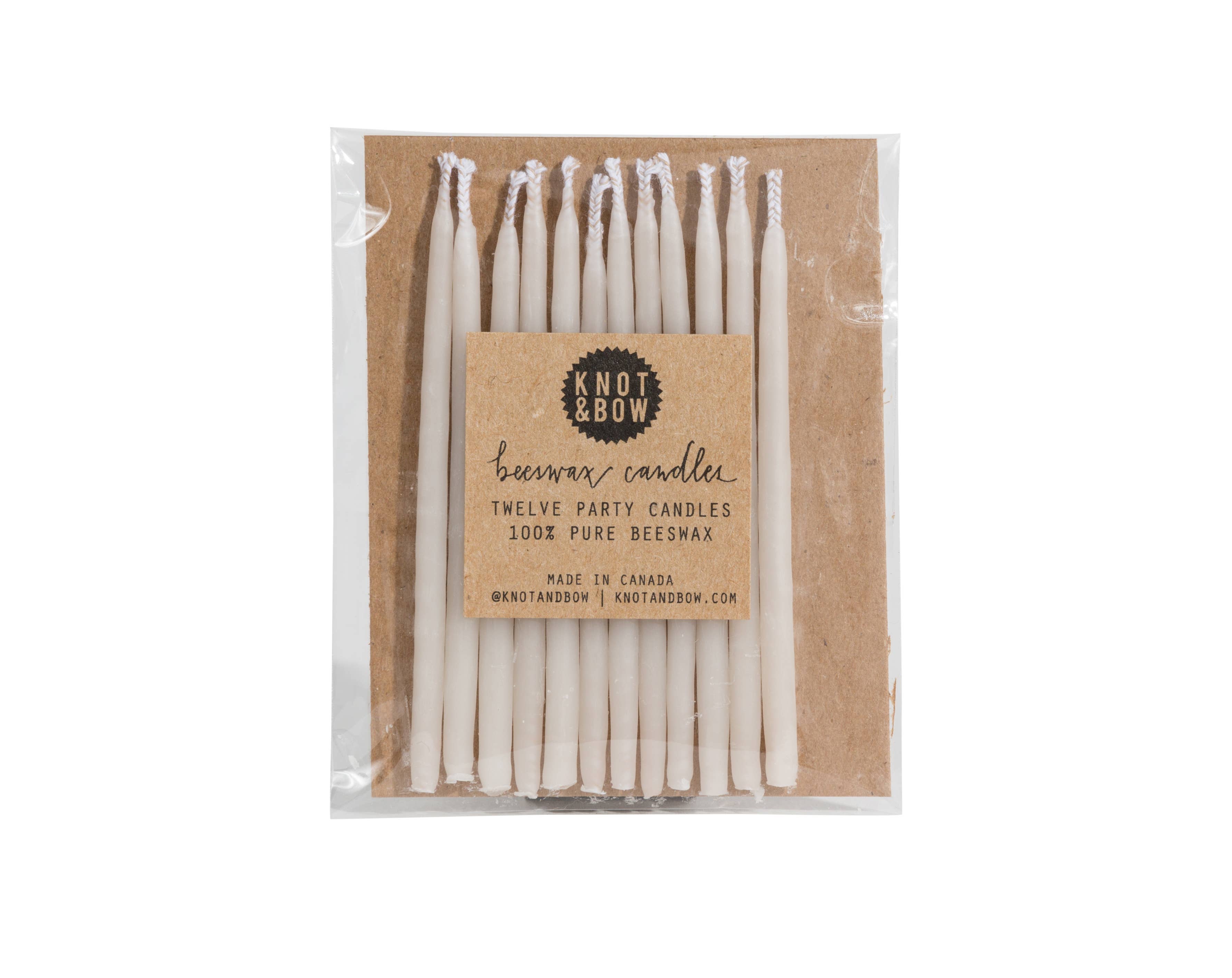 Short Ivory Beeswax Birthday Candles