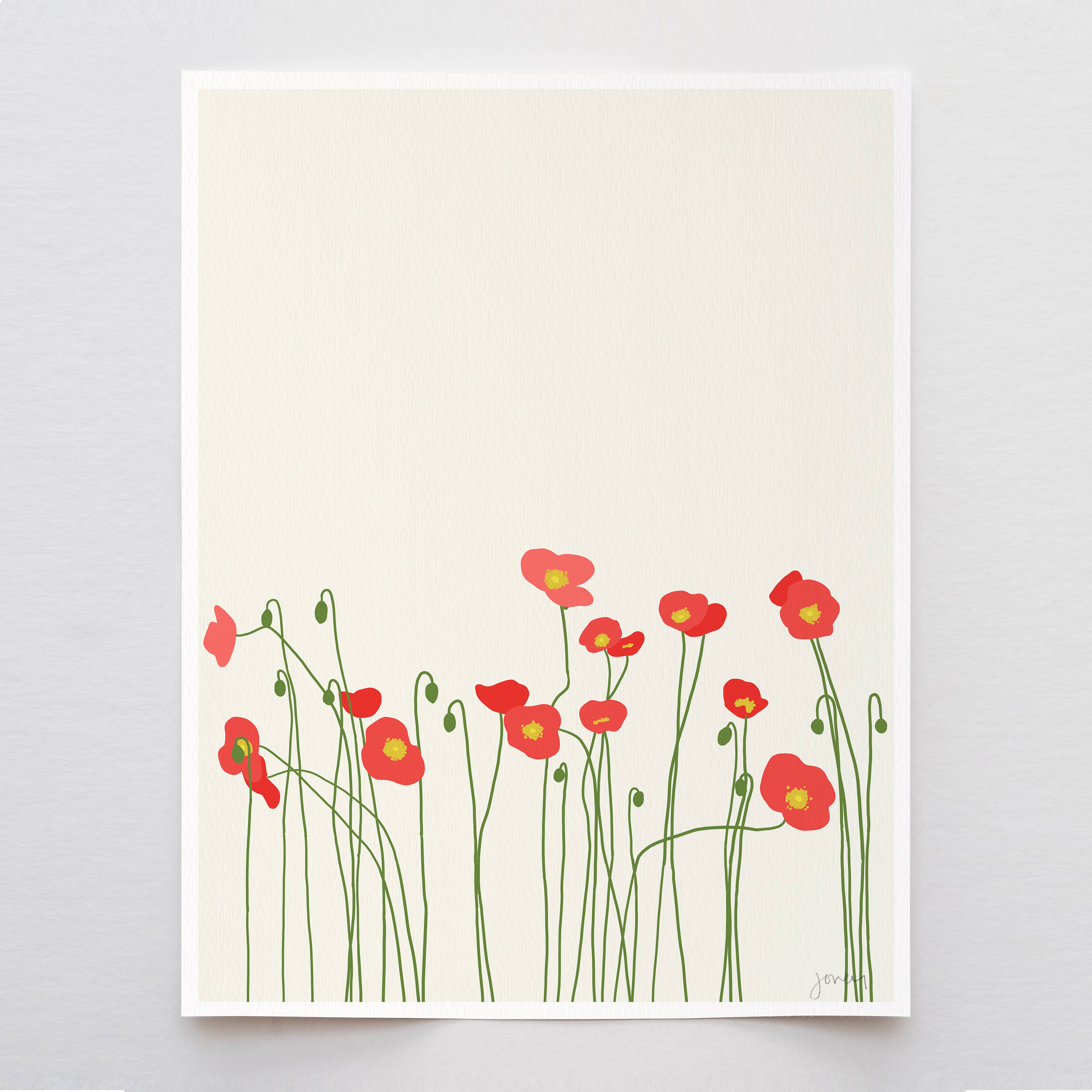 Poppies Art Print 8"x10"