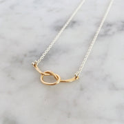 Loveknot Necklace: 14k Yellow Gold Fill