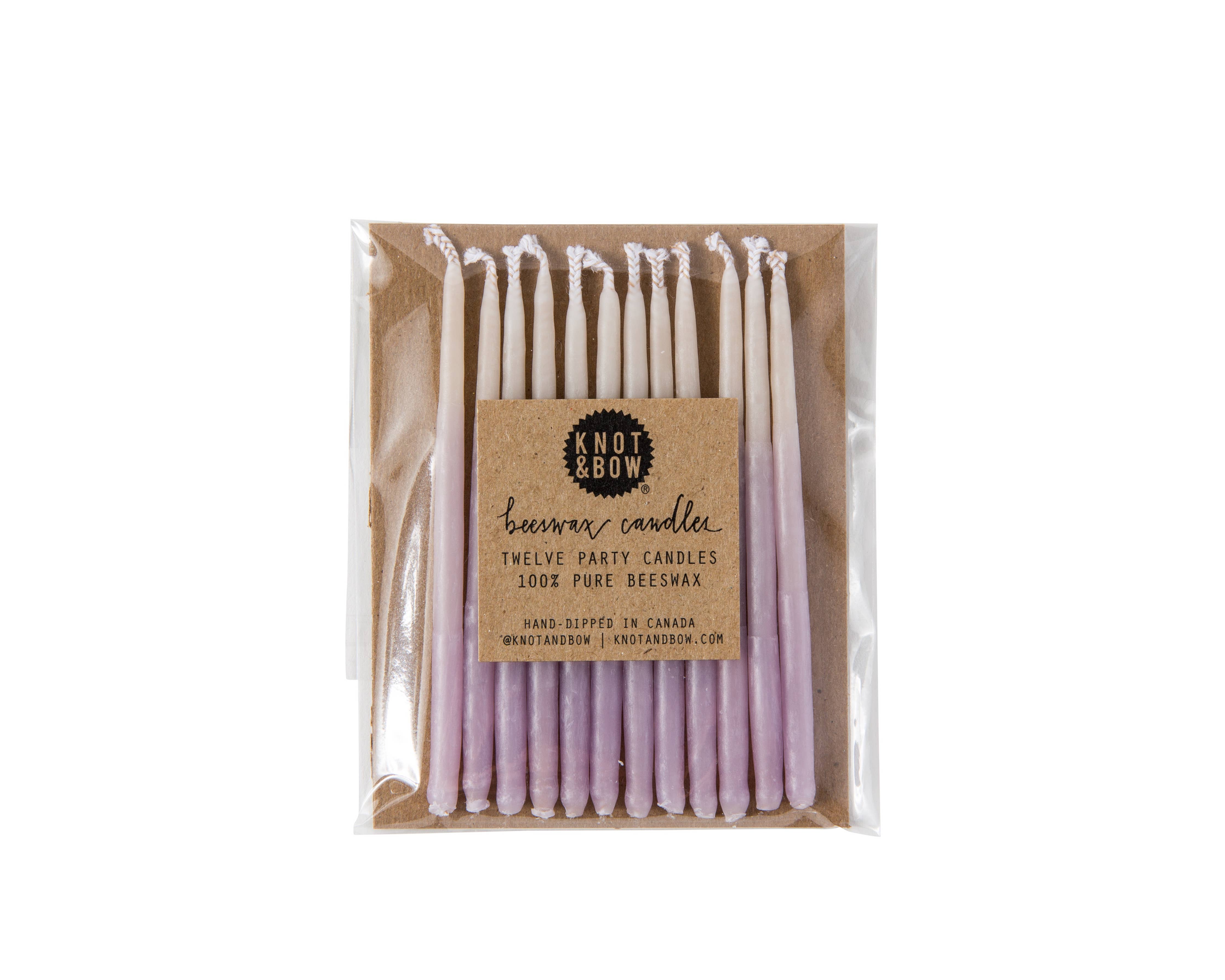 Short Violet Ombre Beeswax Birthday Candles