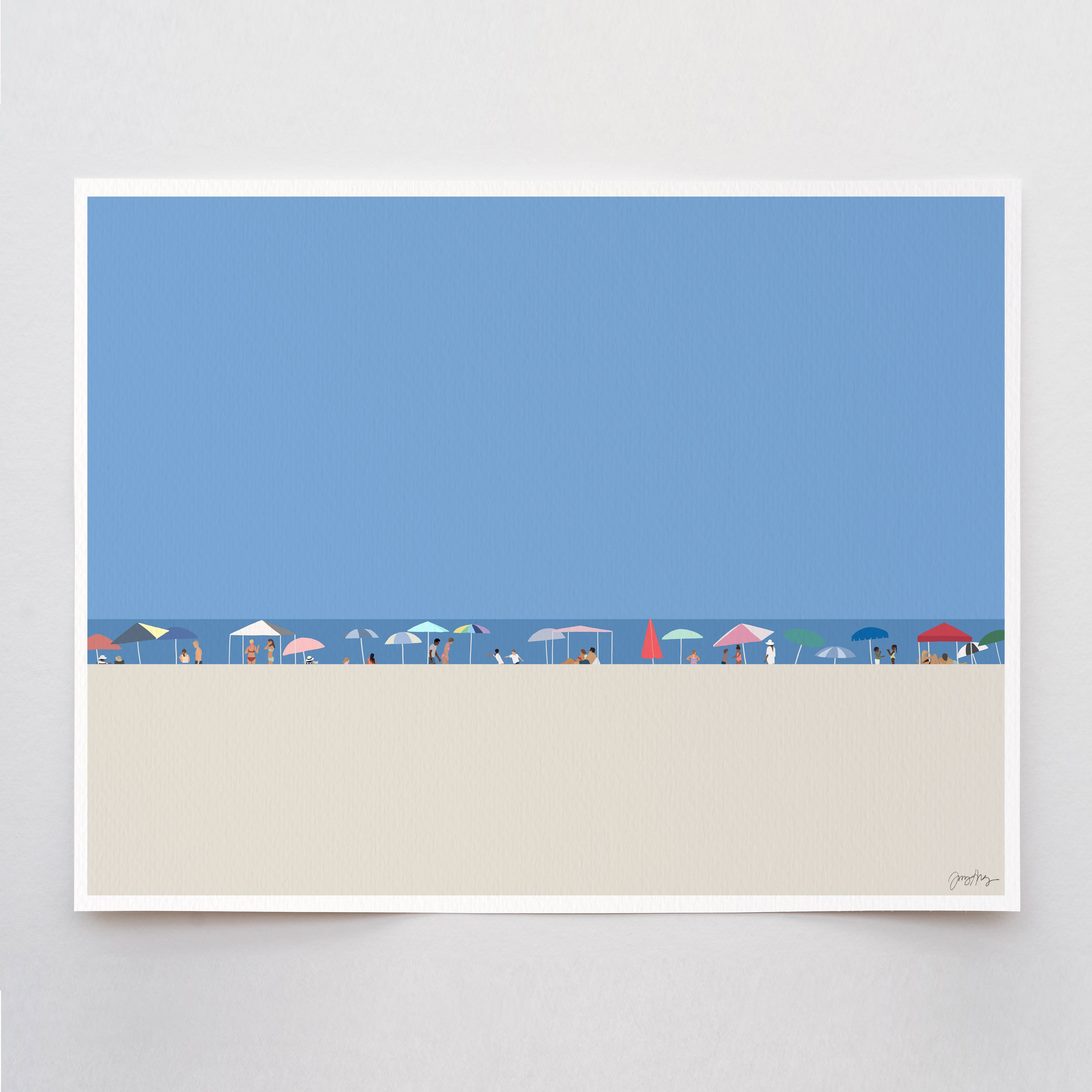 Beach Horizon Landscape Art Print 8"x10"