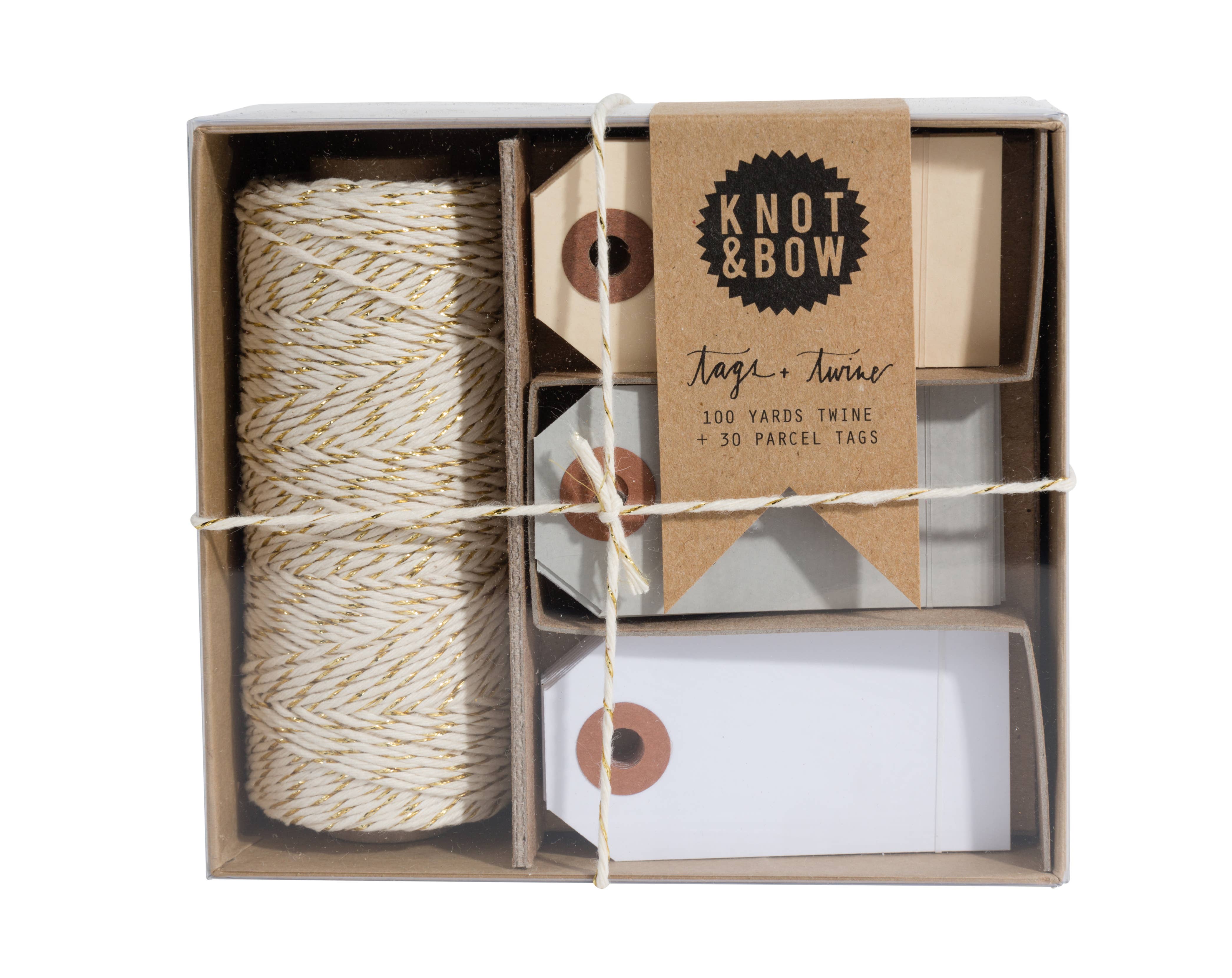 Gold Natural Tag and Twine Box
