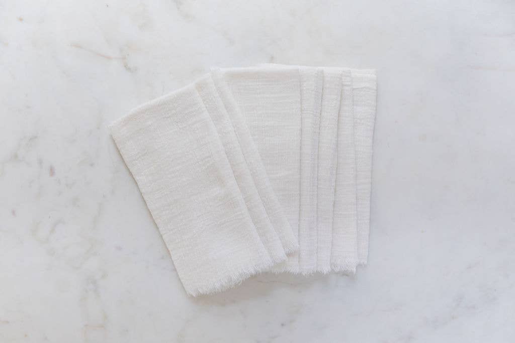 White Cotton Gauze Cloth Napkins  | Set of 4